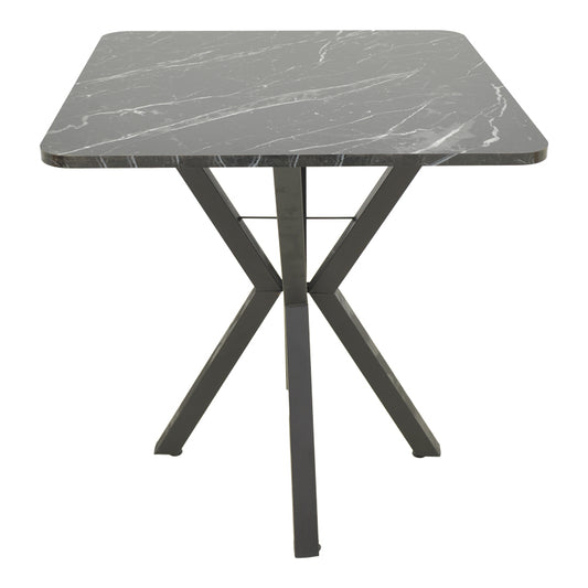 Τραπέζι Arenya Μαύρο Εφέ Μαρμάρου - Μαύρα Μεταλλικά Πόδια 70x70x72
