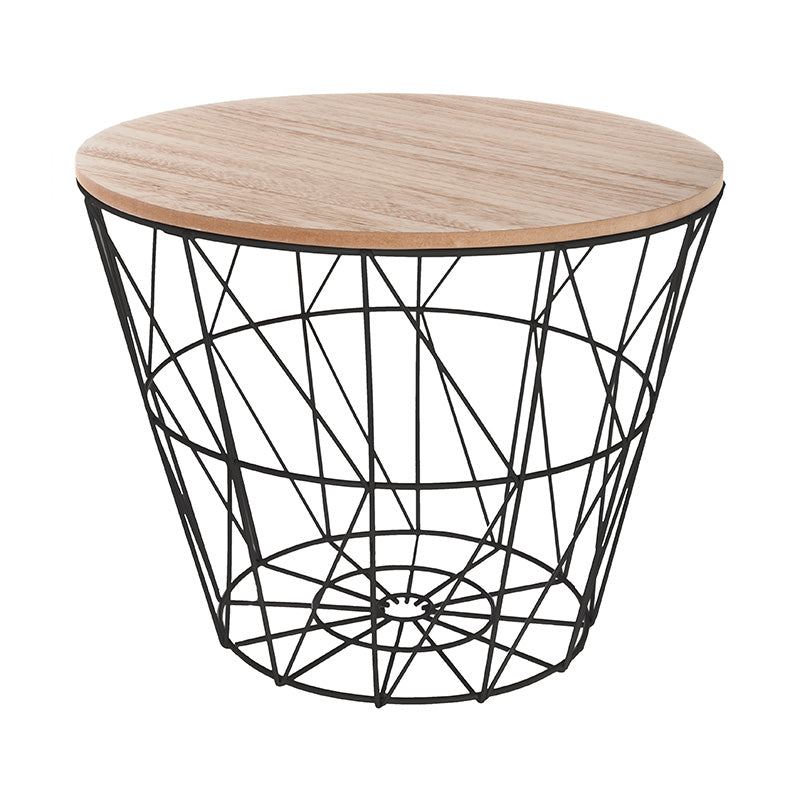 Βοηθητικό Τραπέζι Σαλονιού Jacot Oak-Μαύρο Φ38x30,5