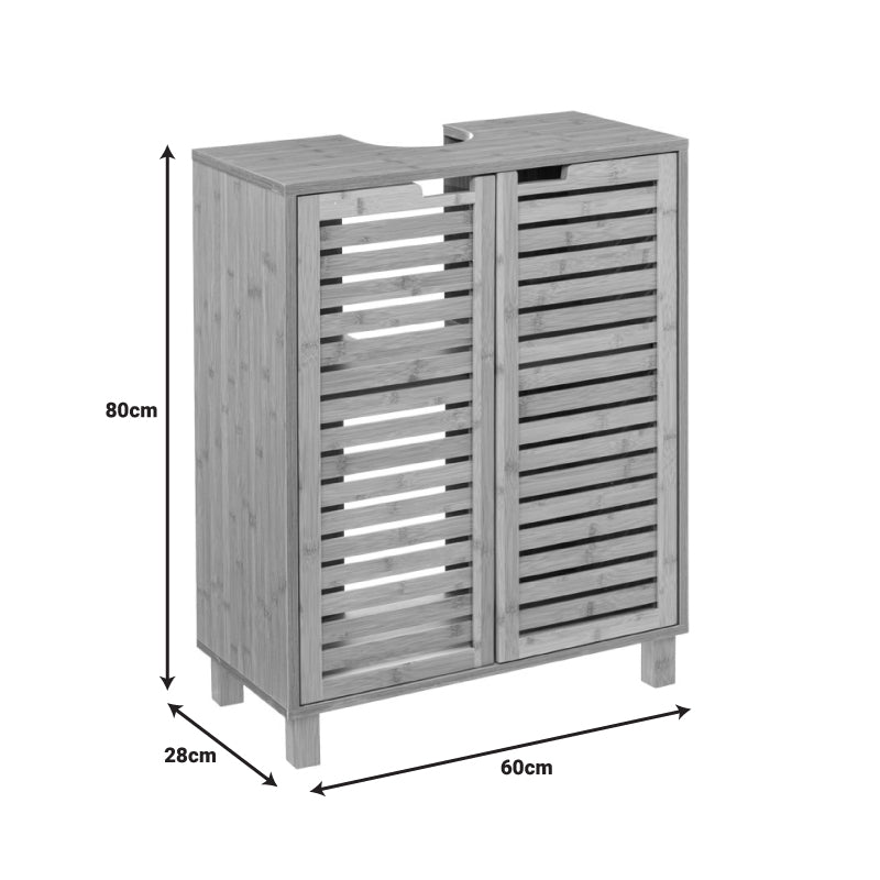 Πάγκος-Ντουλάπι Μπάνιου Sicela Χρώμα Φυσικό 60x28x80