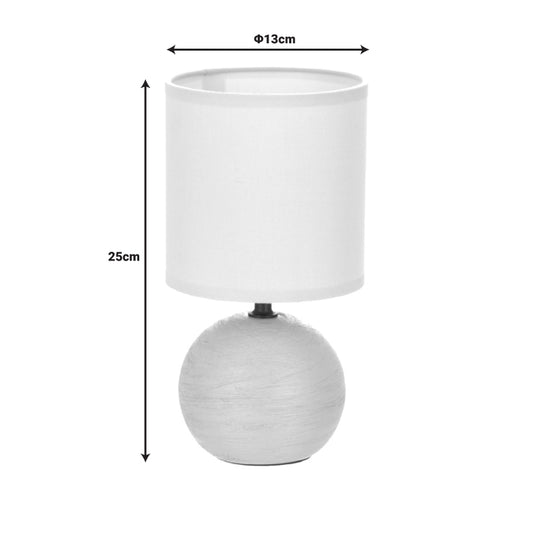 Επιτραπέζιο Φωτιστικό PWL-1210 Ε14 60W Κεραμικό Γκρι Φ13x25