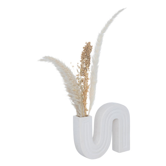 Βάζο Snaky Κεραμικό σε Λευκή Απόχρωση 25x5x21