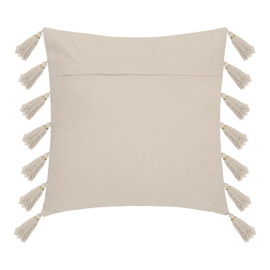 Μαξιλάρι Διακοσμητικό Erden με Κρόσσια Ύφασμα σε Ιβουάρ Απόχρωση 50x50εκ