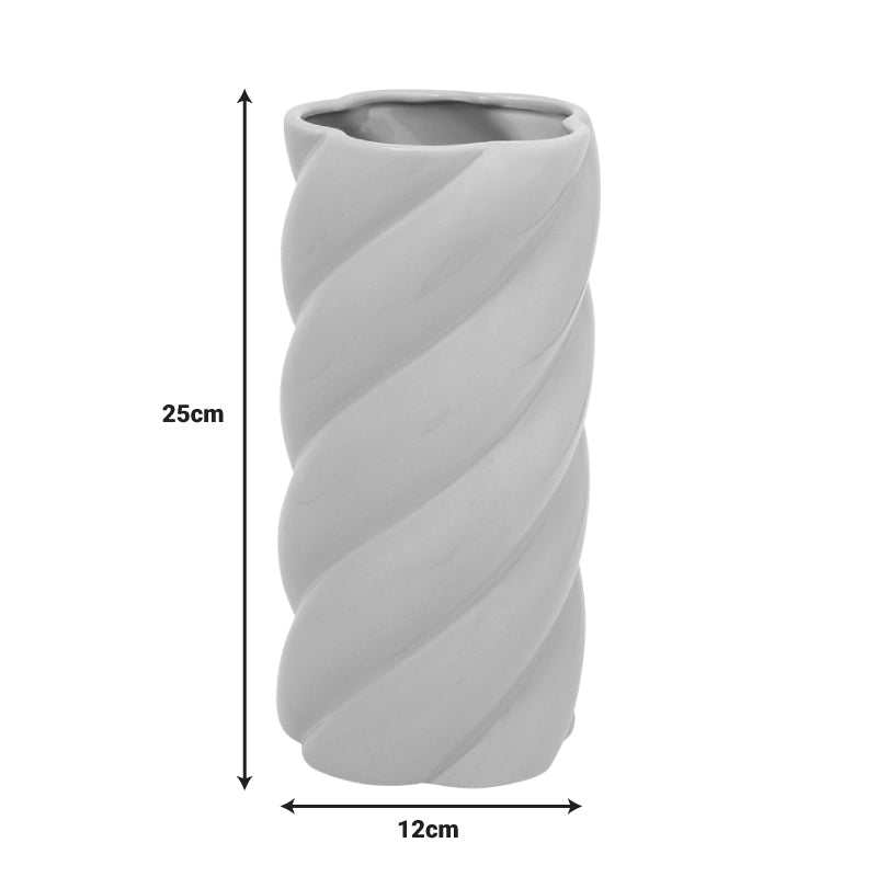 Βάζο Dermel Κεραμικό σε Μπεζ Απόχρωση Φ12x25