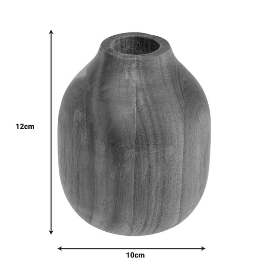 Βάζο Strezio Ξύλο Ακακίας σε Φυσική-Καρυδί Απόχρωση Φ10x12