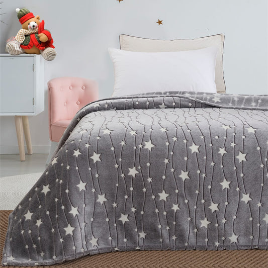 Κουβέρτα Υπέρδιπλη Φωσφορίζουσα Flash Art 1992 220x240εκ Γκρι