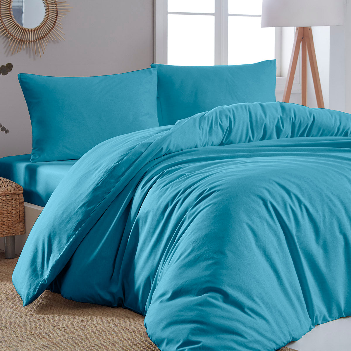 Παπλωματοθήκη Υπέρδιπλη Μονόχρωμη Art 1999 230x250εκ Πετρόλ