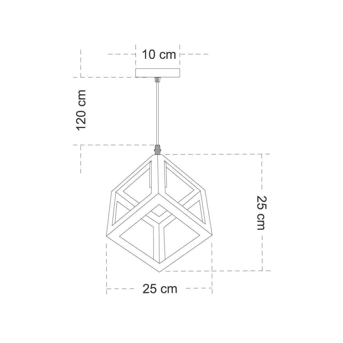 CUBE 00802 Μοντέρνο Κρεμαστό Φωτιστικό Οροφής με Ντουί 1 x E27 AC 220-240V IP20 - Λευκό - Μ25 x Π25 x Υ25