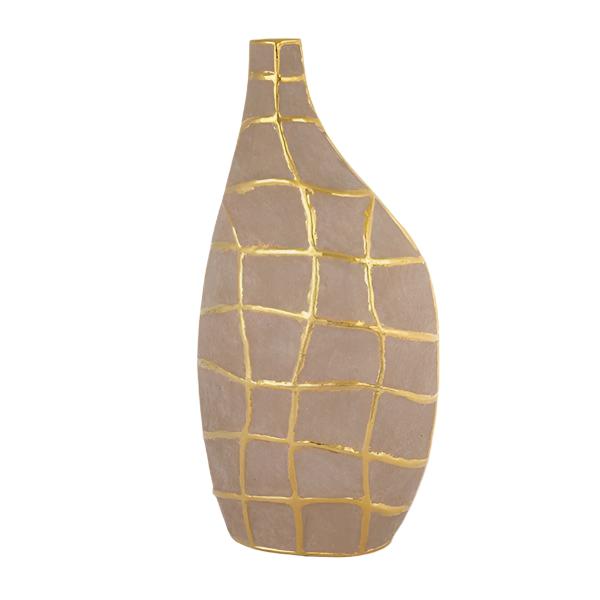 ΒΑΖΟ ΚΕΡΑΜΙΚΟ ΚΑΦΕ & ΧΡΥΣΟ 21.5x11.5x45