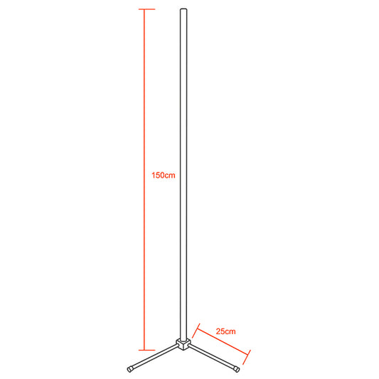 Μοντέρνο Minimal Επιδαπέδιο Μαύρο Φωτιστικό 150εκ LED 24 Watt με Ασύρματο Χειριστήριο Αφής 2.4G RF & Dimmer CCT - Ψυχρό - Ημέρας - Θερμό ALIEN Design GLOBO-150-10