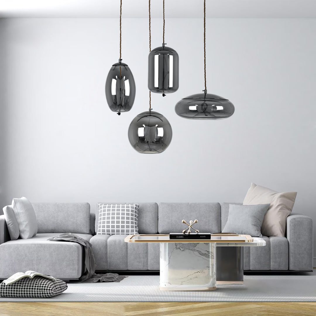 AXTON 00751 Μοντέρνο Κρεμαστό Φωτιστικό Οροφής LED 5W 500lm 180° AC 220-240V IP20 Θερμό Λευκό 2700K - Sanan SMD Chip - Μαύρο Φιμέ - Μ30 x Π30 x Υ15