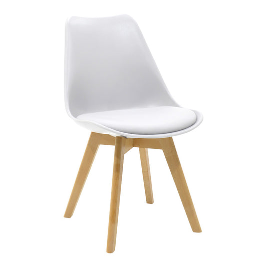 Τραπεζαρία Balou-Gaston Σετ 5 Τεμ MDF και PP σε Λευκή-Φυσική Απόχρωση Φ100x73