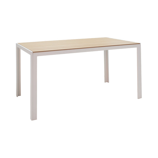 Τραπεζαρία Nares-Azelie A Σετ 5 Τεμ Λευκό Αλουμίνιο και Plywood σε Φυσική Απόχρωση 140x80x72.5