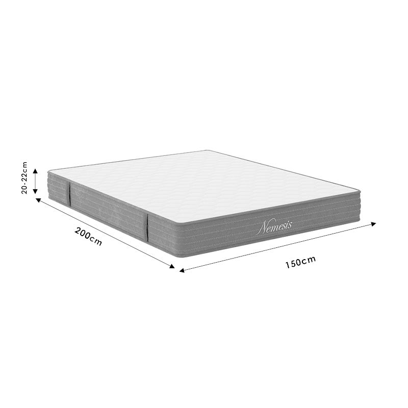 Κρεβάτι με Στρώμα Nevil-Nemesis PU Λευκό 150x200εκ