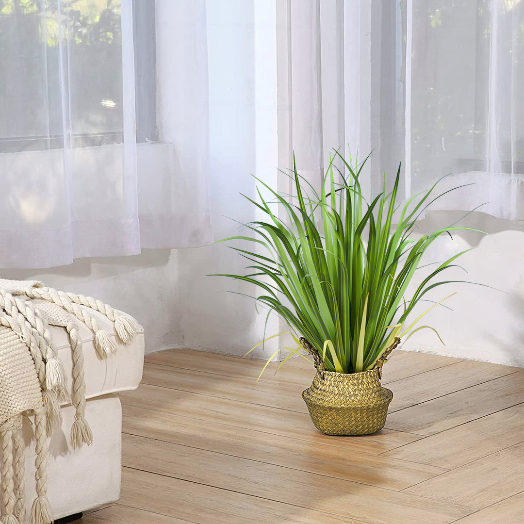 IBIZA 20195 Διακοσμητικό Ψάθινο Καλάθι - Κασπώ Γλάστρα - Flower Pot Μπεζ Π23cm x Υ30cm