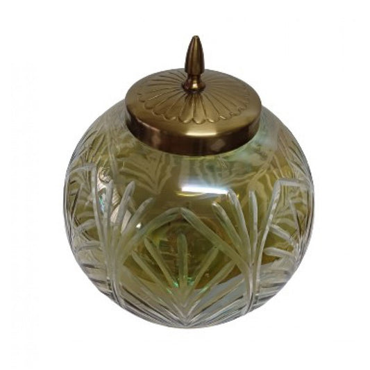 Φοντανιέρα Γυάλινη/Μεταλλική Μελί/Χρυσή 18x18x19