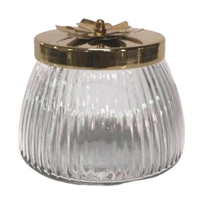 Φοντανιέρα Γυάλινη/Μεταλλική Διάφανη/Χρυσή 13x13x13