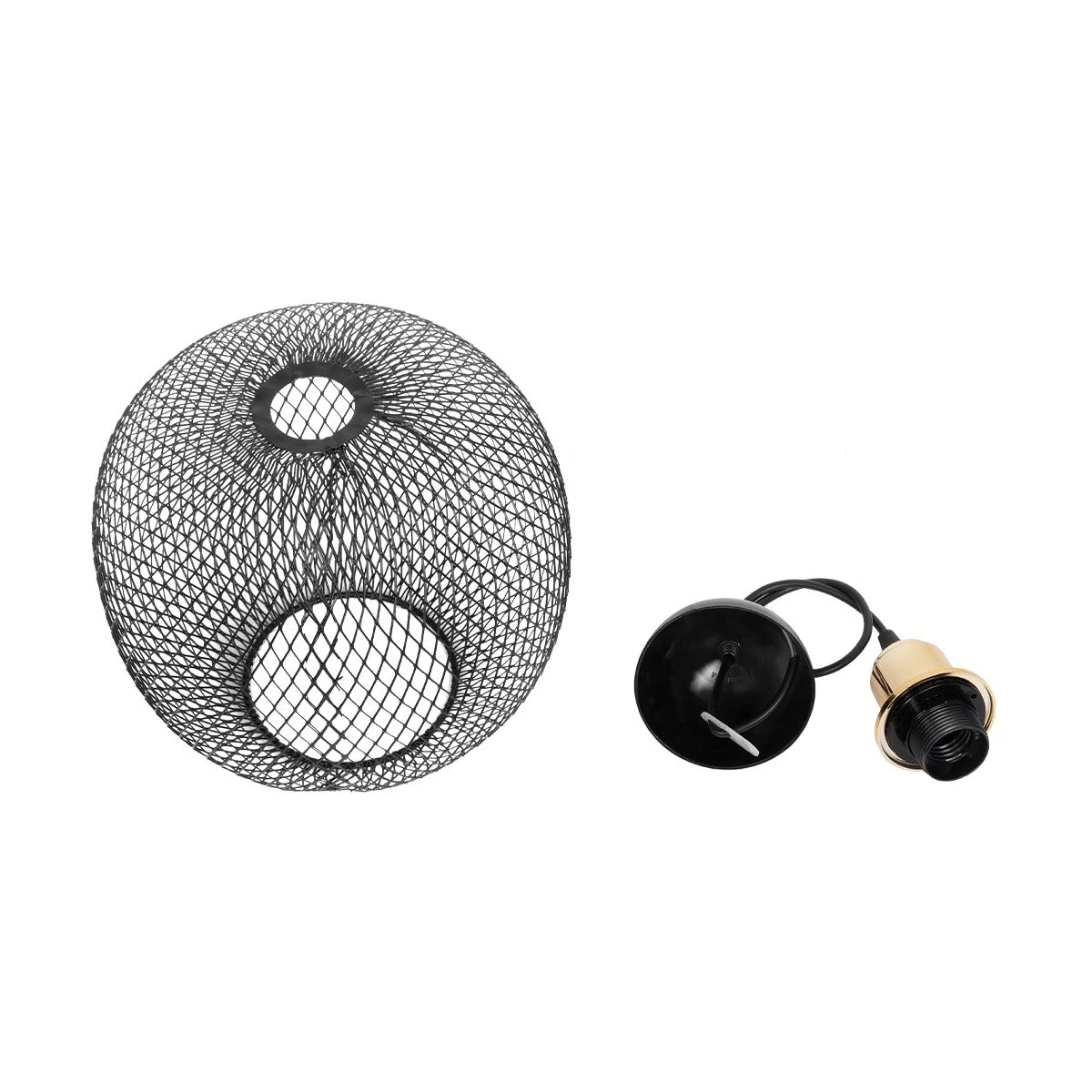 WIRE LE-201-0019 Μοντέρνο Κρεμαστό Φωτιστικό Οροφής με Ντουί 1 x E27 AC 220-240V IP20 - Μαύρο & Χρυσό - Μ25 x Π25 x Υ32