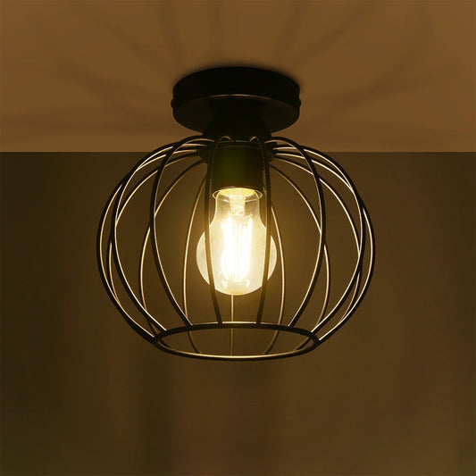 BITUIN 201-0116 Μοντέρνο Φωτιστικό Οροφής με Ντουί 1 x E27 AC 220-240V IP20 - Μαύρο - Μ21 x Π21 x Υ18