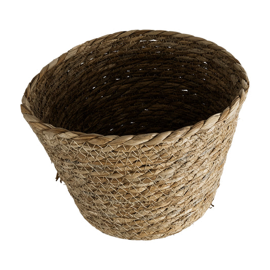 PATMOS 20269 Διακοσμητικό Πλεκτό Καλάθι - Κασπώ Γλάστρα - Flower Pot Καφέ Φ20 x Υ15cm