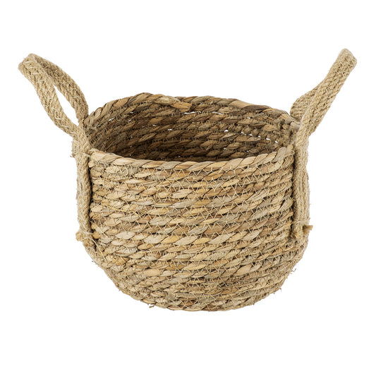 PAROS 20275 Διακοσμητικό Πλεκτό Καλάθι - Κασπώ Γλάστρα - Flower Pot Μπεζ Φ19cm x Υ15cm