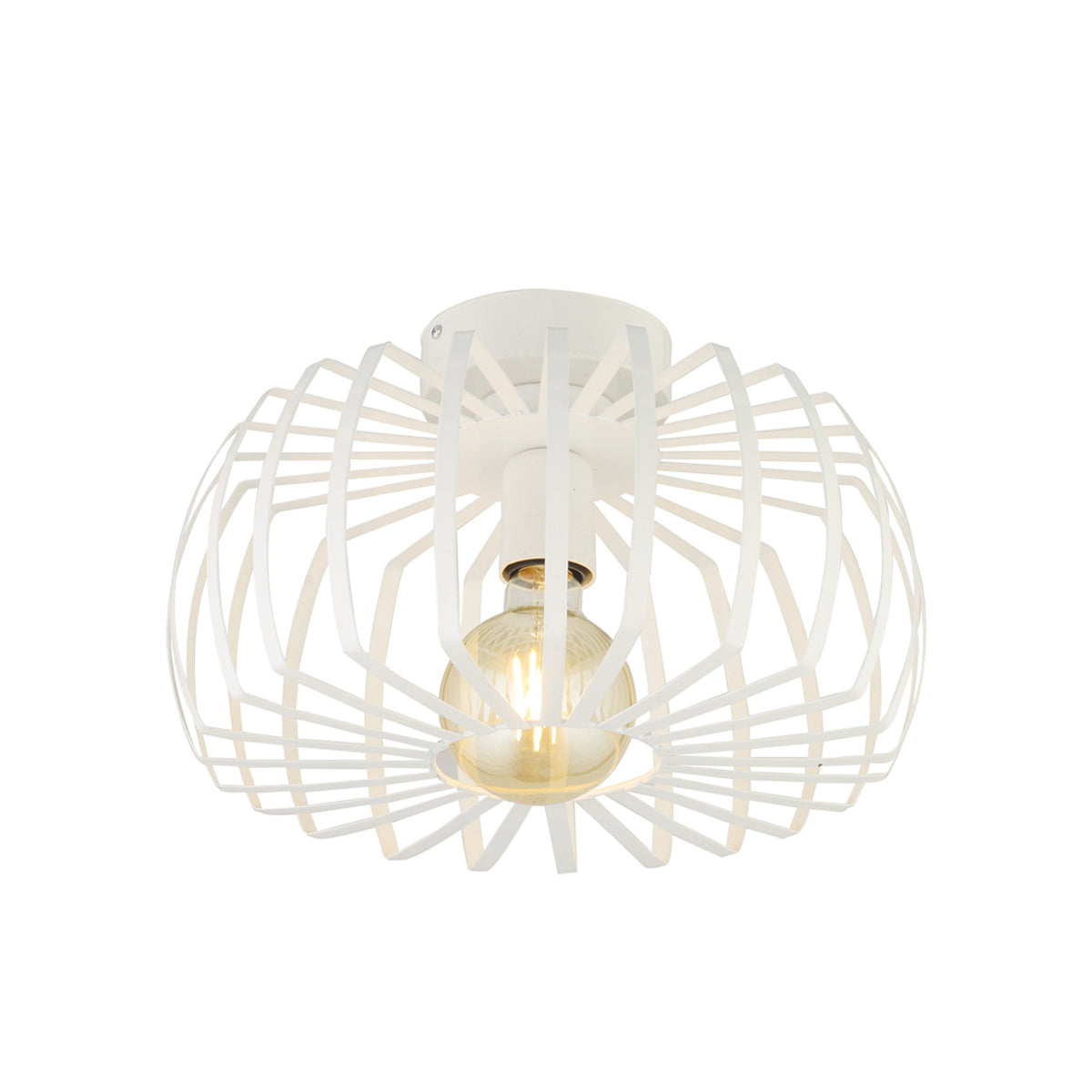 STAR 202-0055 Μοντέρνο Φωτιστικό Οροφής Πλέγμα Μονόφωτο 1 x E27 IP20 Λευκό Μέταλλο - Μ40 x Π40 x Υ27cm