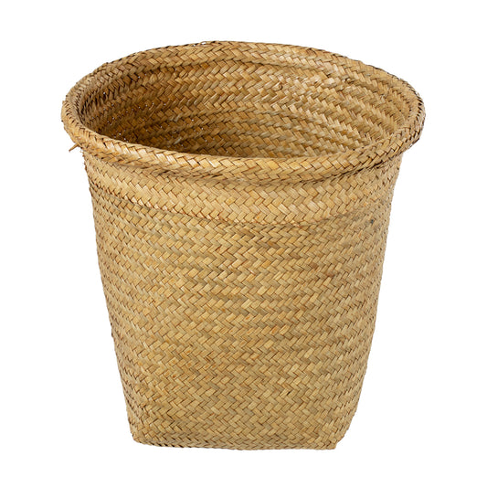 CECILIA 20344 Διακοσμητικό Ψάθινο Καλάθι - Κασπώ Γλάστρα - Flower Pot Μπεζ Φ30cm x Υ30cm