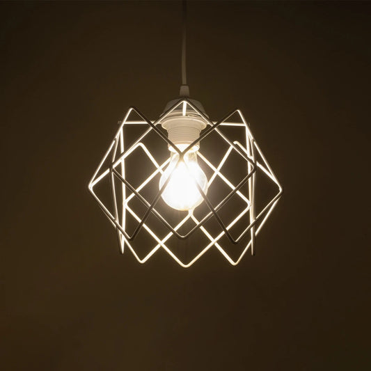 VORTEX 203-0001 Μοντέρνο Κρεμαστό Φωτιστικό Οροφής με Ντουί 1 x E27 AC 220-240V IP20 - Λευκό - Μ23.5 x Π23.5 x Υ20