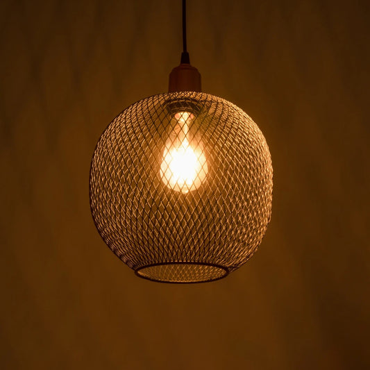 WIRE 203-0004 Μοντέρνο Κρεμαστό Φωτιστικό Οροφής με Ντουί 1 x E27 AC 220-240V IP20 - Μαύρο & Χάλκινο - Μ25 x Π25 x Υ30