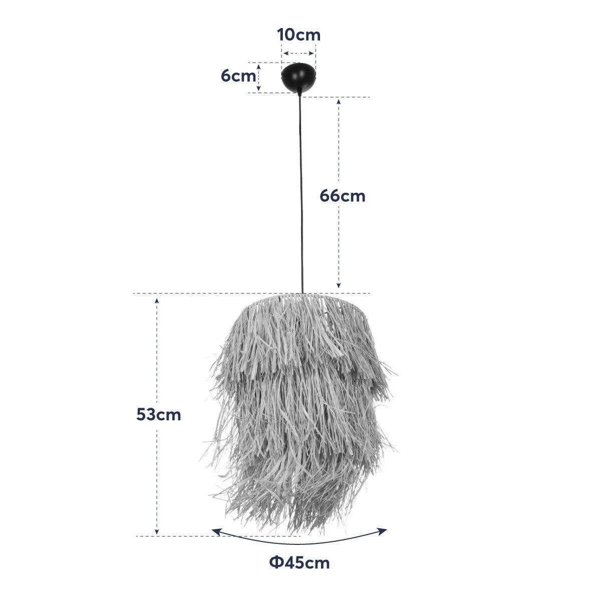 WEG 203-0036 Boho Κρεμαστό Φωτιστικό Οροφής με Ντουί 1 x E27 AC 220-240V IP20 - Μπεζ - M45 x Π45 x Υ53