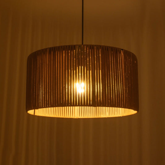 KYCLOS 203-0049 Boho Κρεμαστό Φωτιστικό Καπέλο Μονόφωτο 1 x E27 IP20 Μπεζ Rattan - M40 x Π40 x Υ25.5cm