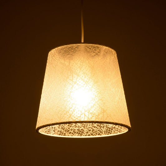 CONEY 203-0069 Μοντέρνο Κρεμαστό Φωτιστικό Καπέλο Μονόφωτο 1 x E27 IP20 Λευκό Ύφασμα - Μ26 x Π26 x Υ93cm