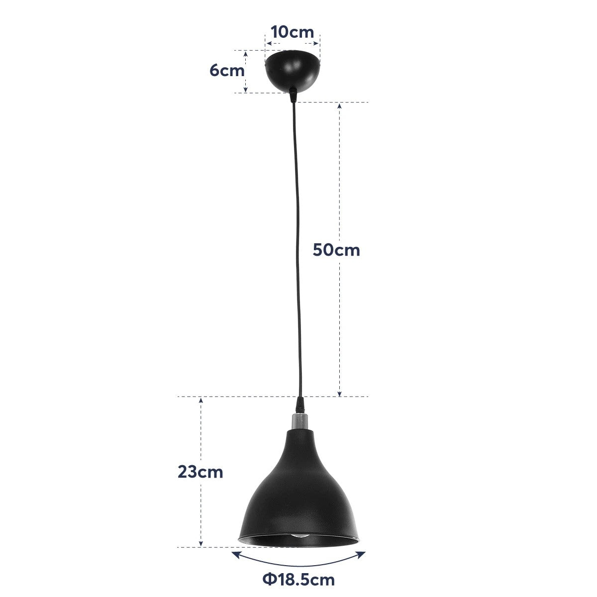 RADE 203-0125 Μοντέρνο Κρεμαστό Φωτιστικό Οροφής με Ντουί 1 x E27 AC 220-240V IP20 - Λευκό & Χρυσό - Μ18.5 x Π18.5 x Υ23