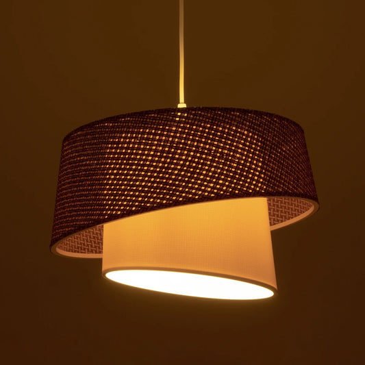 ALINA 203-0129 Μοντέρνο Κρεμαστό Φωτιστικό Οροφής με Ντουί 1 x E27 AC 220-240V IP20 - Καφέ & Μπεζ - Μ30 x Π30 x Υ20