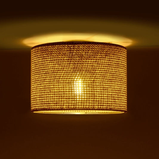 CILIO 203-0151 Μοντέρνο Φωτιστικό Οροφής Καπέλο Μονόφωτο 1 x E27 IP20 Καφέ Διάτρητο Ύφασμα - Μ30 x Π30 x Υ22