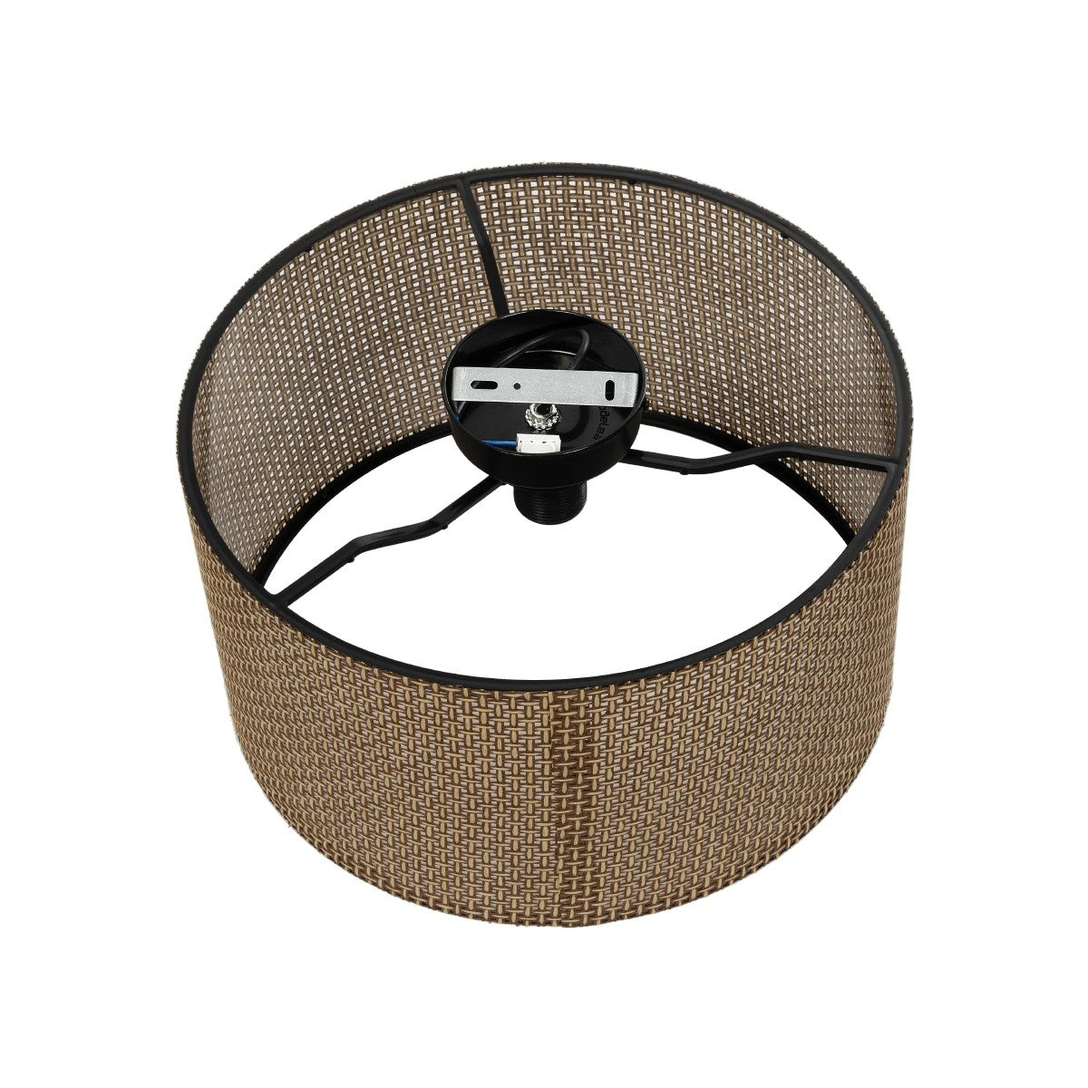 CILIO 203-0156 Μοντέρνο Φωτιστικό Οροφής Καπέλο Μονόφωτο 1 x E27 IP20 Καφέ Διάτρητο Ύφασμα - Μ38 x Π38 x Υ23