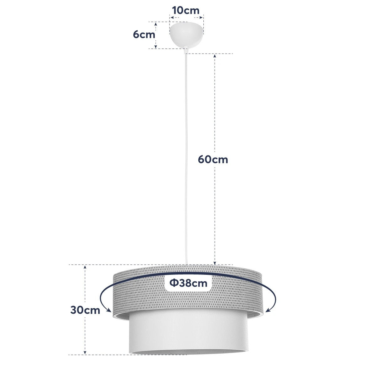 LIVA 203-0174 Μοντέρνο Κρεμαστό Φωτιστικό Οροφής με Ντουί 1 x E27 AC 220-240V IP20 - Μπεζ - Μ38 x Π38 x Υ30
