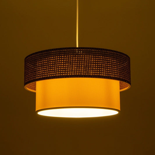 LIVA 203-0175 Μοντέρνο Κρεμαστό Φωτιστικό Οροφής με Ντουί 1 x E27 AC 220-240V IP20 - Καφέ & Μπεζ - Μ38 x Π38 x Υ30