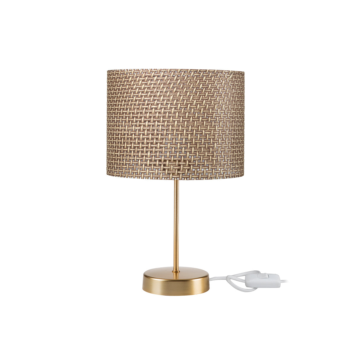 WIZ 203-0181 Μοντέρνο Επιτραπέζιο Φωτιστικό Μονόφωτο 1 x E27 IP20 Χρυσό Μέταλλο με Καφέ Καπέλο - Μ22 x Π22 x Υ36.5cm