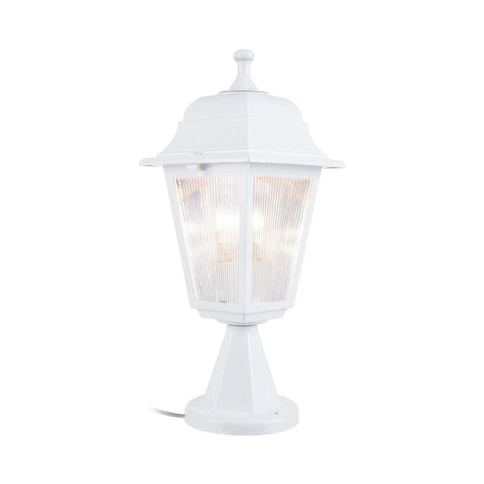 SOLME 203-0220 Vintage Επιδαπέδιο Φωτιστικό Φαναράκι Μονόφωτο 1 x E27 IP44 Λευκό Πλαστικό Σώμα - Μ15 x Π15 x Υ38cm