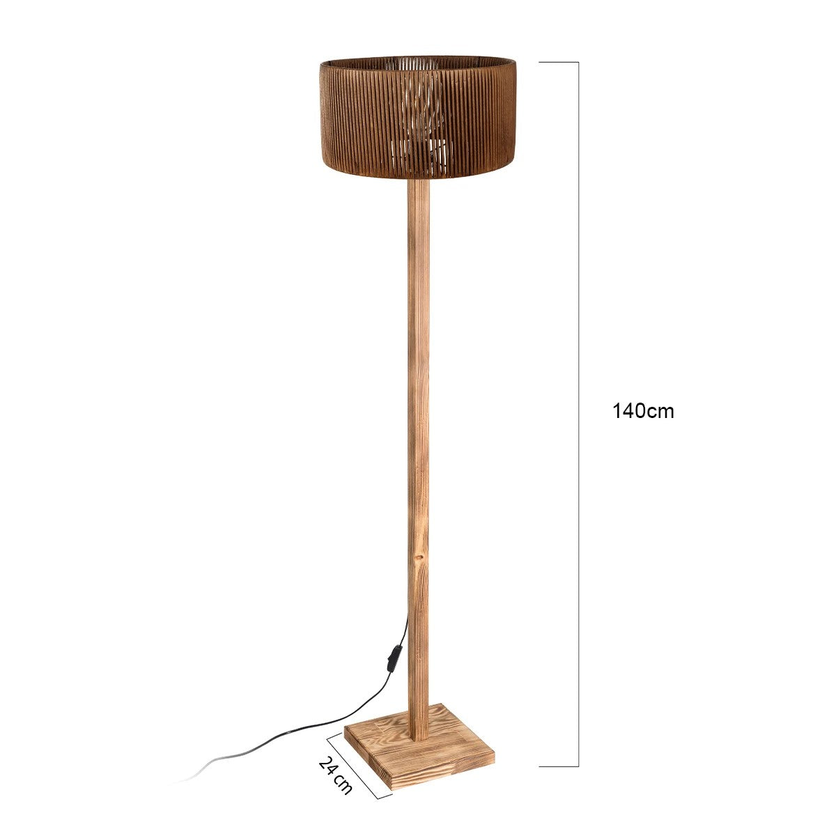 HOLZ 203-0252 Μοντέρνο Επιδαπέδιο Φωτιστικό Μονόφωτο 1 x E27 IP20 Μπεζ Ξύλο - Μ30 x Π30 x Y140