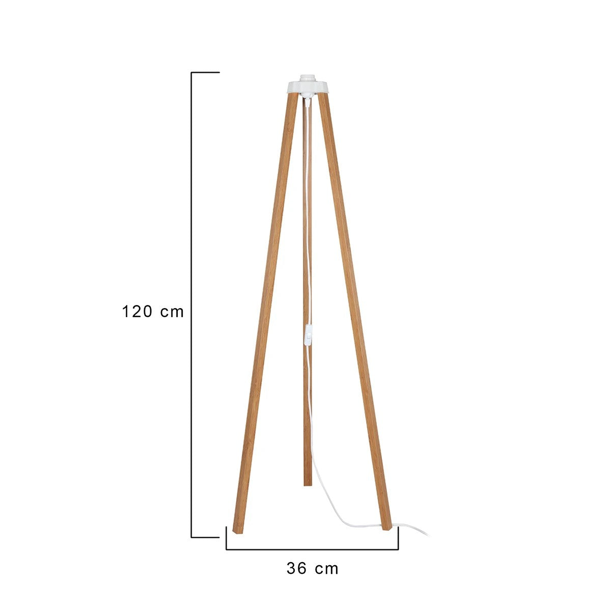 TRIPOD 203-0260 Μοντέρνο Επιδαπέδιο Φωτιστικό Μονόφωτο 1 x E27 IP20 Μπεζ Ξύλο - Μ38 x Π38 x Υ120