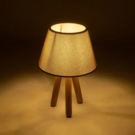 CAP 204-0067 Μοντέρνο Επιτραπέζιο Φωτιστικό Πορτατίφ με Ντουί 1 x E27 AC 220-240V IP20 - Καφέ & Μπεζ - Μ22 x Π22 x Υ33