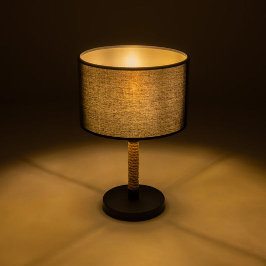 STRING 204-0072 Μοντέρνο Επιτραπέζιο Φωτιστικό Πορτατίφ με Ντουί 1 x E27 AC 220-240V IP20 - Μαύρο & Μπεζ - Μ24 x Π24 x Υ37