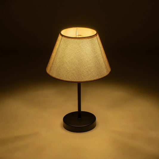 LARA 204-0073 Μοντέρνο Επιτραπέζιο Φωτιστικό Πορτατίφ με Ντουί 1 x E27 AC 220-240V IP20 - Μαύρο & Μπεζ - Μ22 x Π22 x Υ34