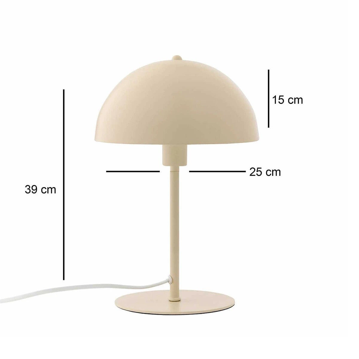 GASCEIO 204-0140 Μοντέρνο Eπιτραπέζιο Φωτιστικό Μονόφωτο 1 x E27 IP20 Μπεζ Μέταλλο - Μ25 x Π25 x Υ39cm