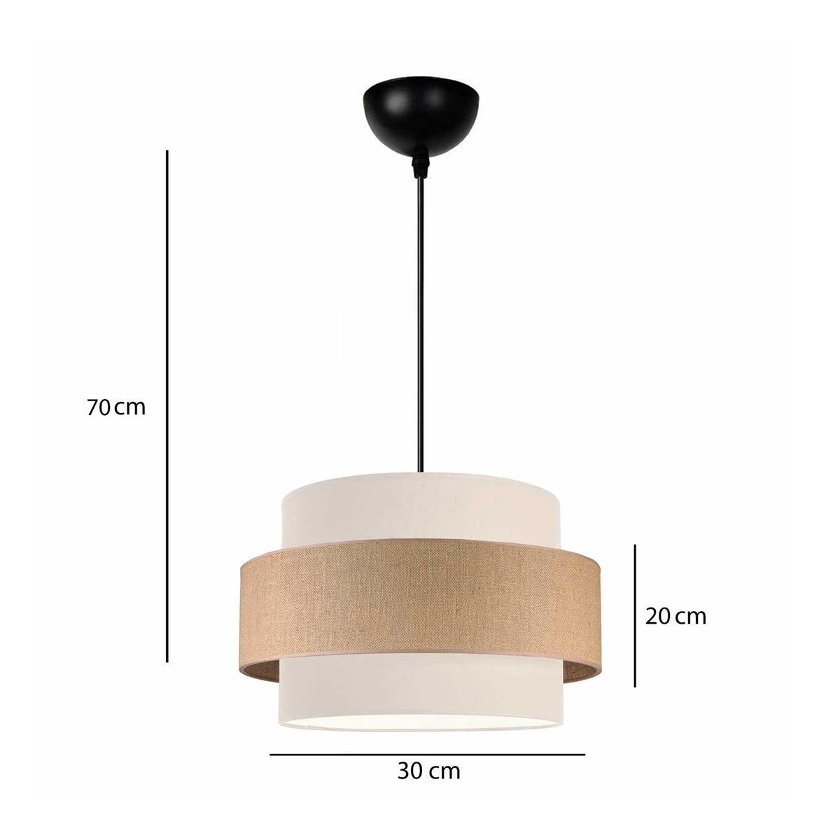 SOHO 204-0172 Μοντέρνο Κρεμαστό Φωτιστικό Οροφής με Ντουί 1 x E27 AC 220-240V IP20 - Καφέ & Μπεζ - Μ30 x Π30 x Υ20