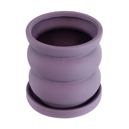 BOGOTA 20500 Διακοσμητικό Κεραμικό Κασπώ Γλάστρα - Flower Pot Μωβ Φ14 x Υ15cm