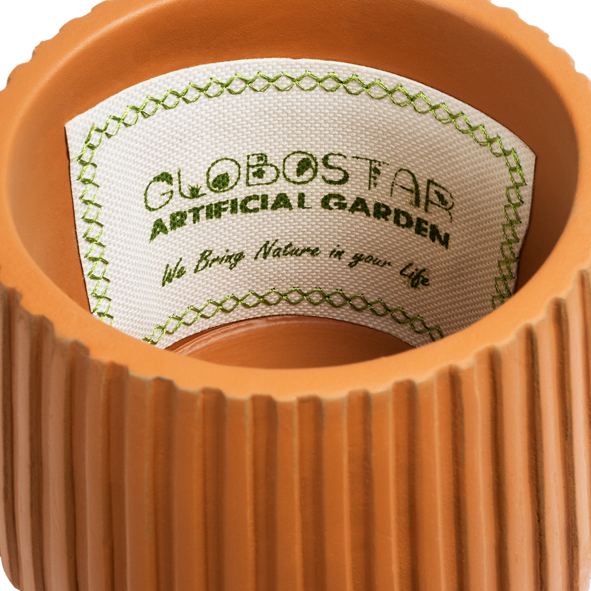 ZANZIBAR 20539 Διακοσμητικό Κεραμικό Κασπώ Γλάστρα - Flower Pot Κεραμιδί Φ11.5 x Υ9.5cm