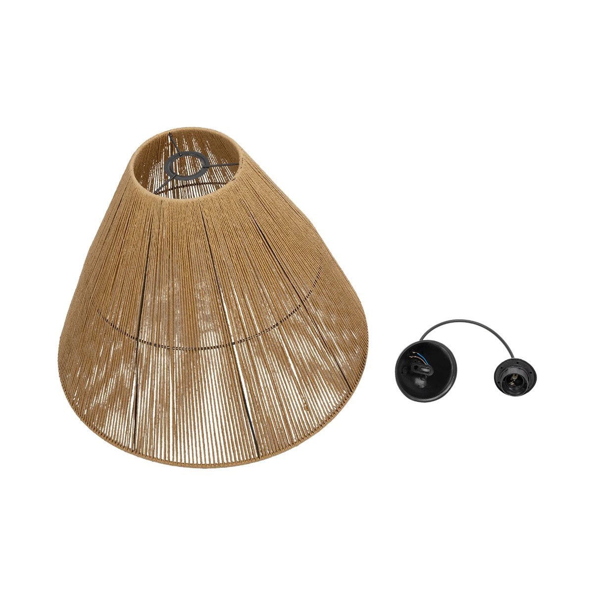 HUTT 205-0018 Boho Κρεμαστό Φωτιστικό Οροφής με Ντουί 1 x E27 AC 220-240V IP20 - Μπεζ - M50 x Π50 x Υ40