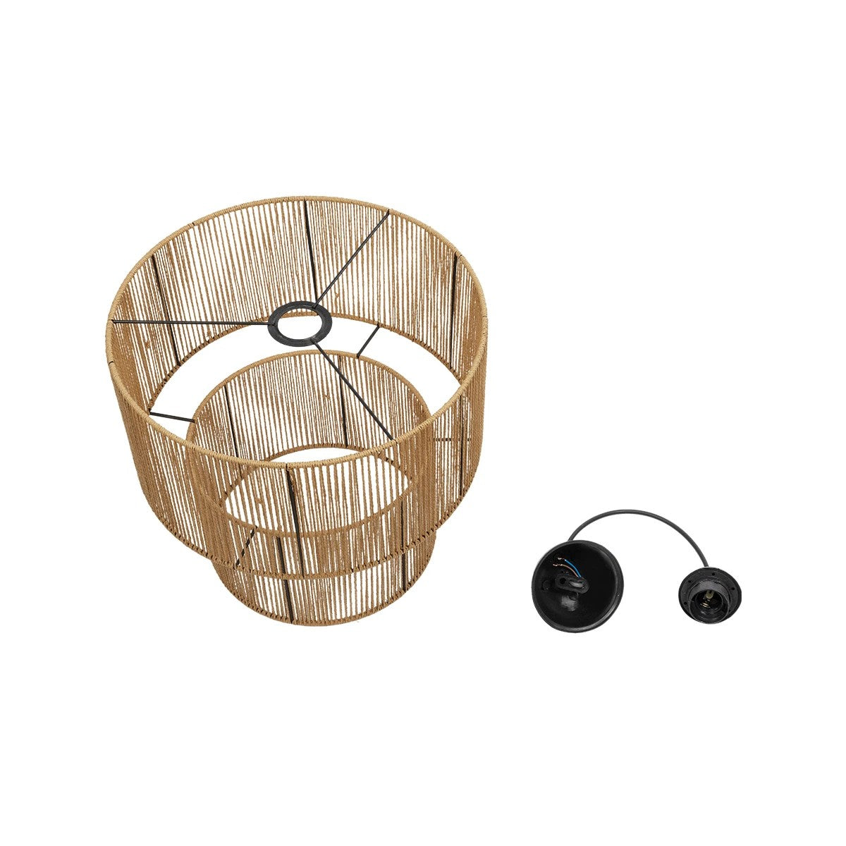 ROXXI 205-0019 Boho Κρεμαστό Φωτιστικό Οροφής με Ντουί 1 x E27 AC 220-240V IP20 - Μπεζ - M35 x Π35 x Υ37